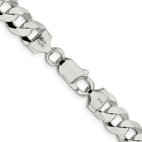 Sterling Silver 26" Flat Curb Chain - 8.5mm Width by Lumare Gioia