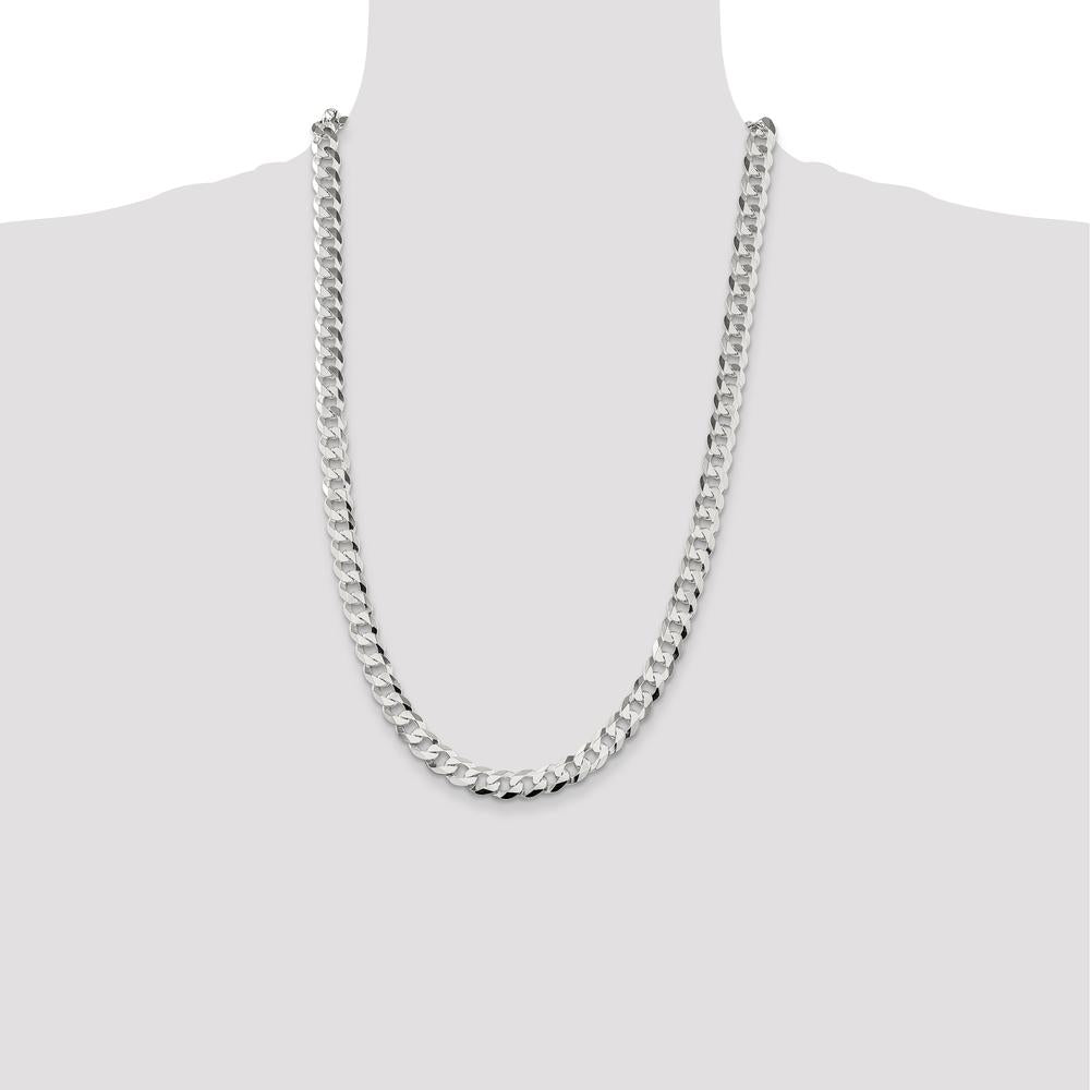 Sterling Silver 26" Flat Curb Chain - 8.5mm Width by Lumare Gioia