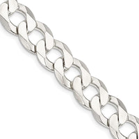 Sterling Silver 26" Flat Curb Chain Necklace - 11.75mm Width by Lumare Gioia