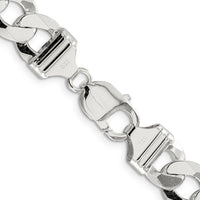 Sterling Silver 26" Flat Curb Chain Necklace - 11.75mm Width by Lumare Gioia