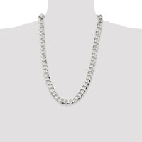 Sterling Silver 26" Flat Curb Chain Necklace - 11.75mm Width by Lumare Gioia