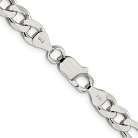 Sterling Silver 26" Flat Figaro Chain with Pavé Finish - 7.25mm Width by Lumare Gioia