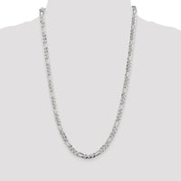 Sterling Silver 26" Pavé Flat Figaro Chain - 5.5mm Width by Lumare Gioia