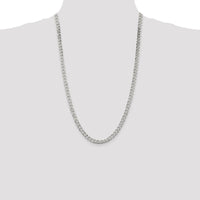 Sterling Silver 26" Polished Curb Chain Necklace - 6mm Width, Lobster Clasp by Lumare Gioia