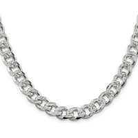 Sterling Silver 26" Polished Curb Chain Necklace - 9.3mm Width by Lumare Gioia