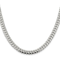 Sterling Silver 26" Polished Domed Curb Chain with Rhodium Plating by Lumare Gioia