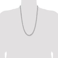 Sterling Silver 26" Rhodium-Plated 6.5mm Curb Chain with Lobster Clasp by Lumare Gioia