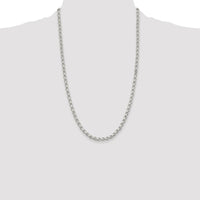 Sterling Silver 26" Rolo Chain with Rhodium Plating - 4mm Diamond-Cut Links by Lumare Gioia