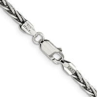 Sterling Silver 26" Solid Square Spiga Chain with Polished & Antiqued Finish by Lumare Gioia