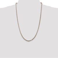 Sterling Silver 26" Solid Square Spiga Chain with Polished & Antiqued Finish by Lumare Gioia