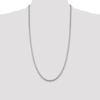 Sterling Silver 28" 3.25mm Box Chain Necklace with Lobster Clasp and Anti-Tarnish Coating by Lumare Gioia