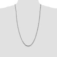Sterling Silver 28" 3.75mm Diamond-Cut Rope Chain Necklace by Lumare Gioia