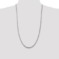 Sterling Silver 28" 4.25mm Diamond-Cut Rope Chain Necklace by Lumare Gioia