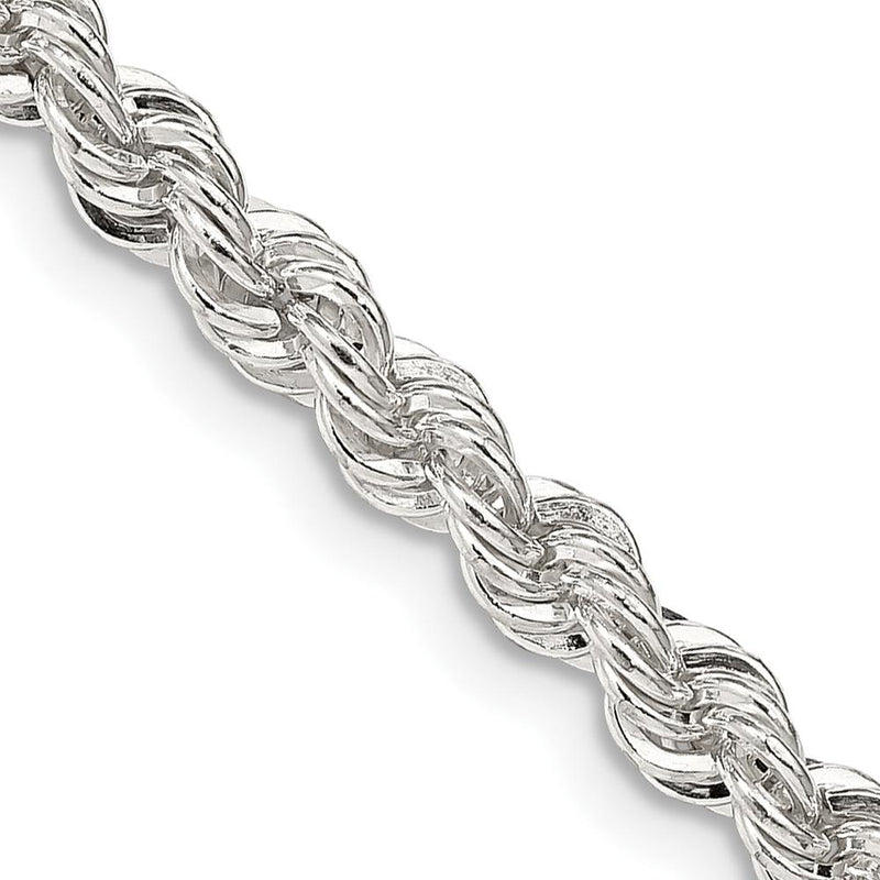 Sterling Silver 28" 4.3mm Solid Rope Chain with Lobster Clasp by Lumare Gioia
