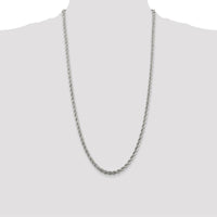 Sterling Silver 28" 4.3mm Solid Rope Chain with Lobster Clasp by Lumare Gioia