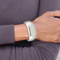 Sterling Silver 28.5mm Polished Cuff Bangle Bracelet - Solid 925 Silver Design by Lumare Gioia
