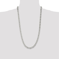 Sterling Silver 28" 6.5mm Flat Anchor Chain Necklace - Polished Finish by Lumare Gioia