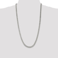 Sterling Silver 28" 6.5mm Polished Curb Chain with Lobster Clasp by Lumare Gioia