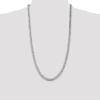 Sterling Silver 28" 6mm Beveled Curb Chain Necklace with Polished Finish by Lumare Gioia