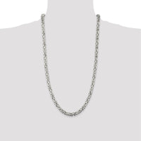 Sterling Silver 28" 6mm Byzantine Chain Necklace with Polished Finish by Lumare Gioia