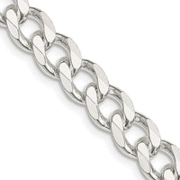 Sterling Silver 28" 8.3mm Polished Curb Chain with Lobster Clasp by Lumare Gioia