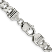 Sterling Silver 28" 8.3mm Polished Curb Chain with Lobster Clasp by Lumare Gioia