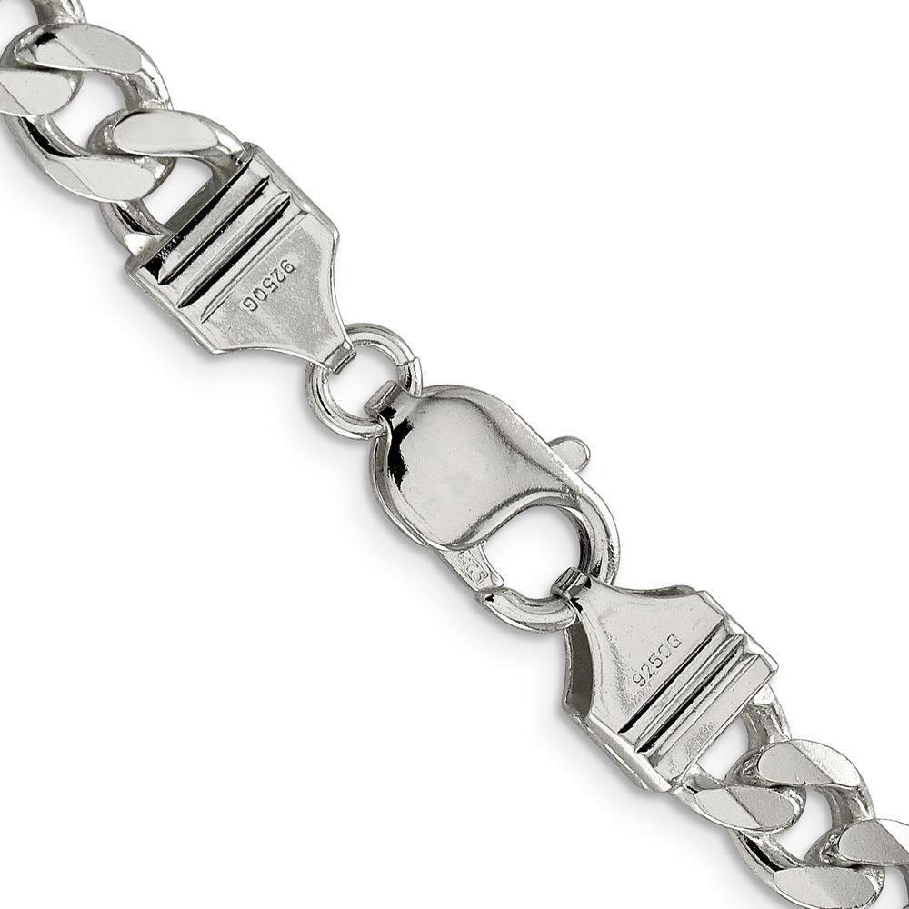 Sterling Silver 28" 8.3mm Polished Curb Chain with Lobster Clasp by Lumare Gioia