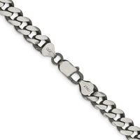 Sterling Silver 28" Antiqued Curb Chain - 9.3mm Width by Lumare Gioia