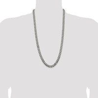 Sterling Silver 28" Antiqued Curb Chain - 9.3mm Width by Lumare Gioia