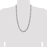 Sterling Silver 28" Antiqued Figaro Chain - 7.75mm Width by Lumare Gioia