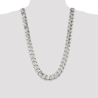 Sterling Silver 28" Curb Chain Necklace - 16.25mm Wide with Lobster Clasp by Lumare Gioia