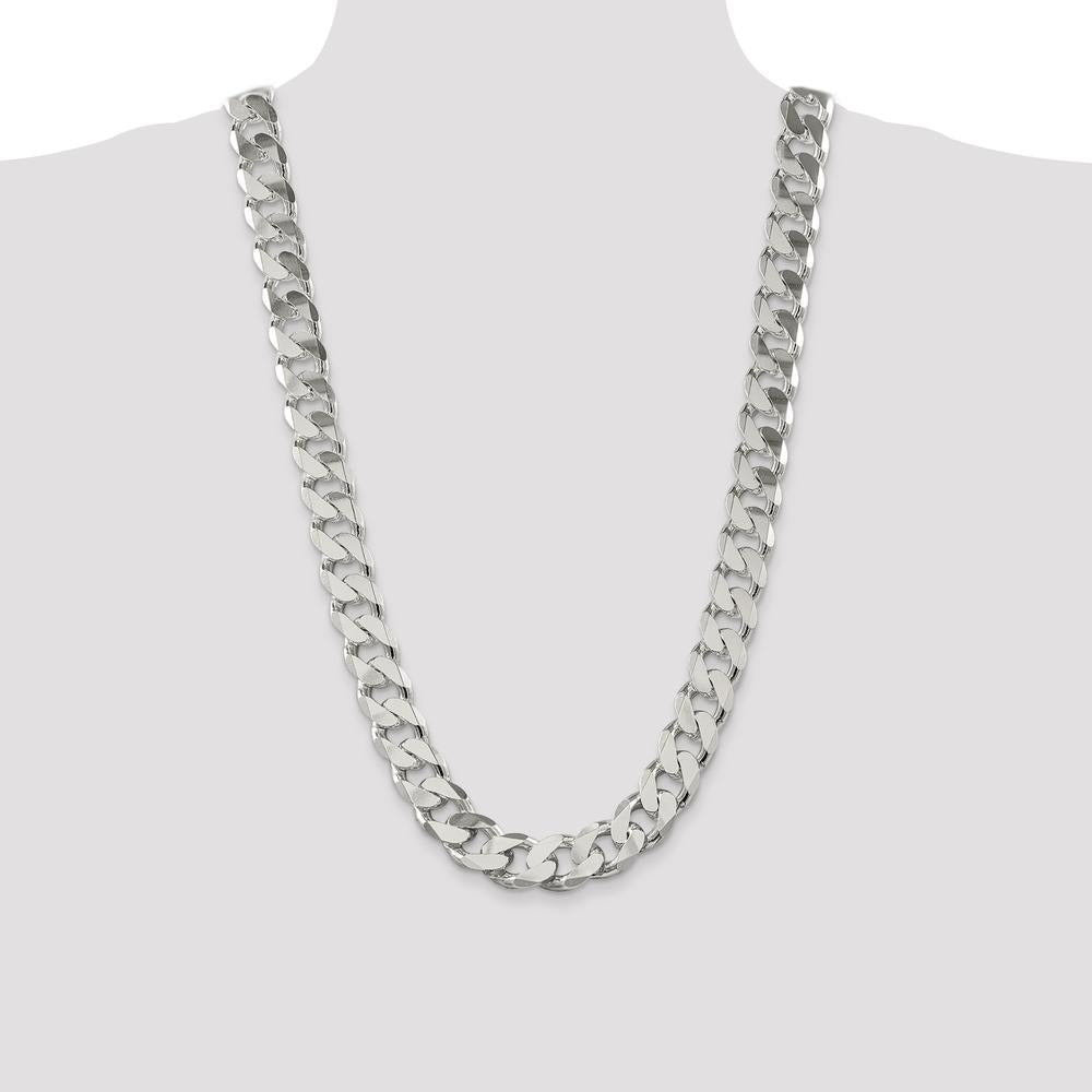 Sterling Silver 28" Curb Chain Necklace - 16.25mm Wide with Lobster Clasp by Lumare Gioia