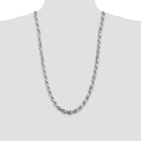 Sterling Silver 28" Diamond-Cut Rope Chain Necklace - 7.8mm Width by Lumare Gioia