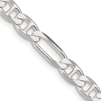 Sterling Silver 28" Figaro Anchor Chain Necklace - 5.5mm Width by Lumare Gioia