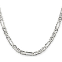 Sterling Silver 28" Figaro Anchor Chain Necklace - 5.5mm Width by Lumare Gioia