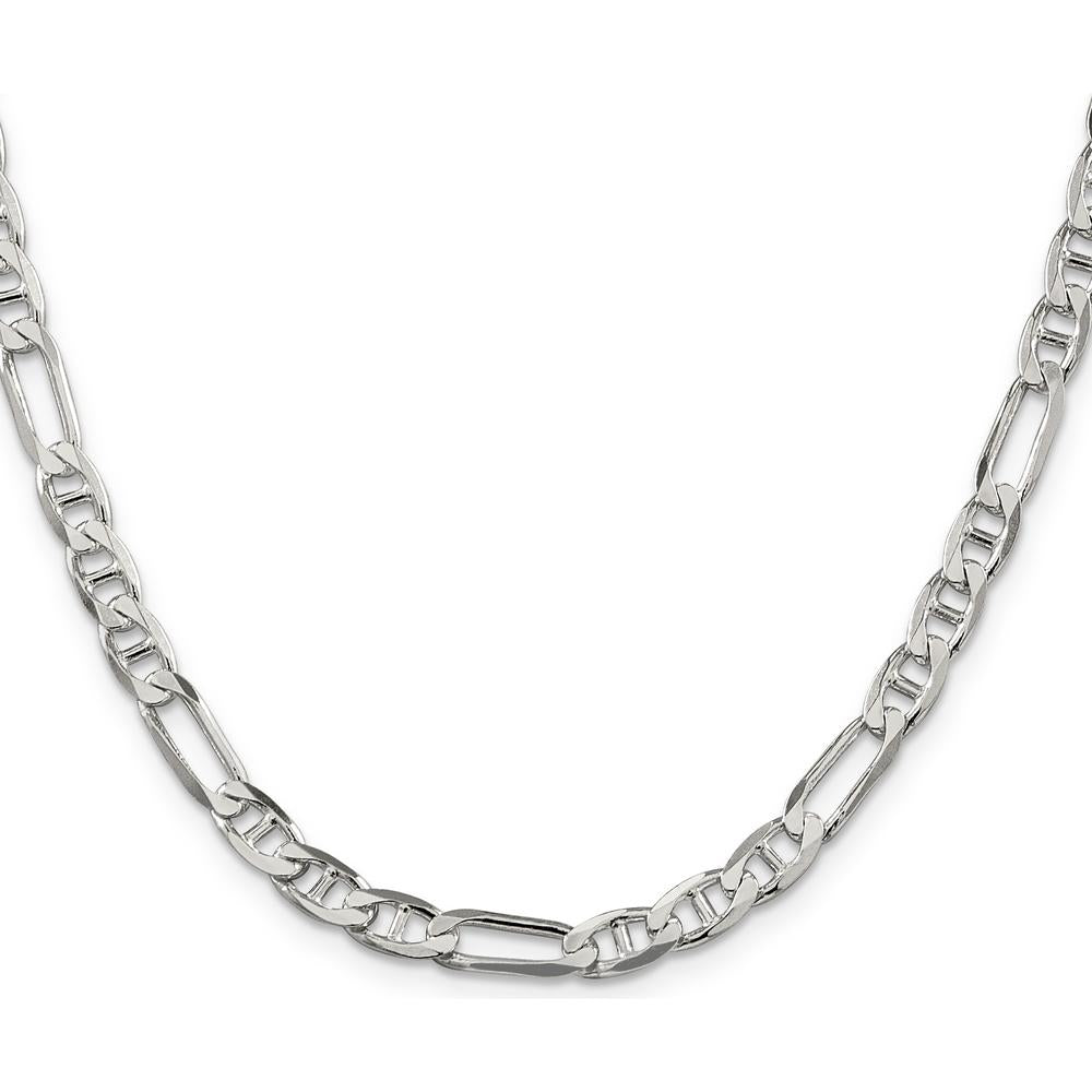 Sterling Silver 28" Figaro Anchor Chain Necklace - 5.5mm Width by Lumare Gioia