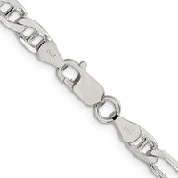 Sterling Silver 28" Figaro Anchor Chain Necklace - 5.5mm Width by Lumare Gioia