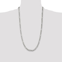 Sterling Silver 28" Figaro Anchor Chain Necklace - 5.5mm Width by Lumare Gioia