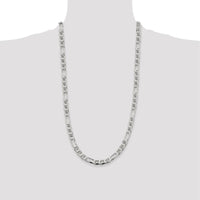 Sterling Silver 28" Figaro Anchor Chain Necklace - 7.5mm Width by Lumare Gioia