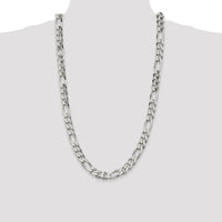 Sterling Silver 28" Figaro Chain Necklace - 10.75mm Width by Lumare Gioia