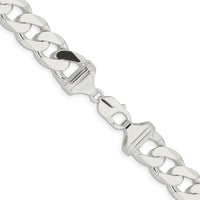 Sterling Silver 28" Polished 14.5mm Curb Chain for Men by Lumare Gioia