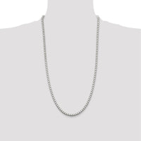 Sterling Silver 28" Polished Box Chain with Lobster Clasp by Lumare Gioia