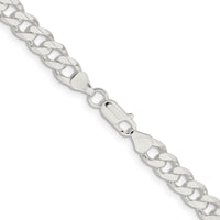 Sterling Silver 28" Polished Curb Chain - 7.5mm Width by Lumare Gioia