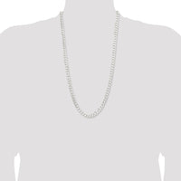 Sterling Silver 28" Polished Curb Chain - 7.5mm Width by Lumare Gioia