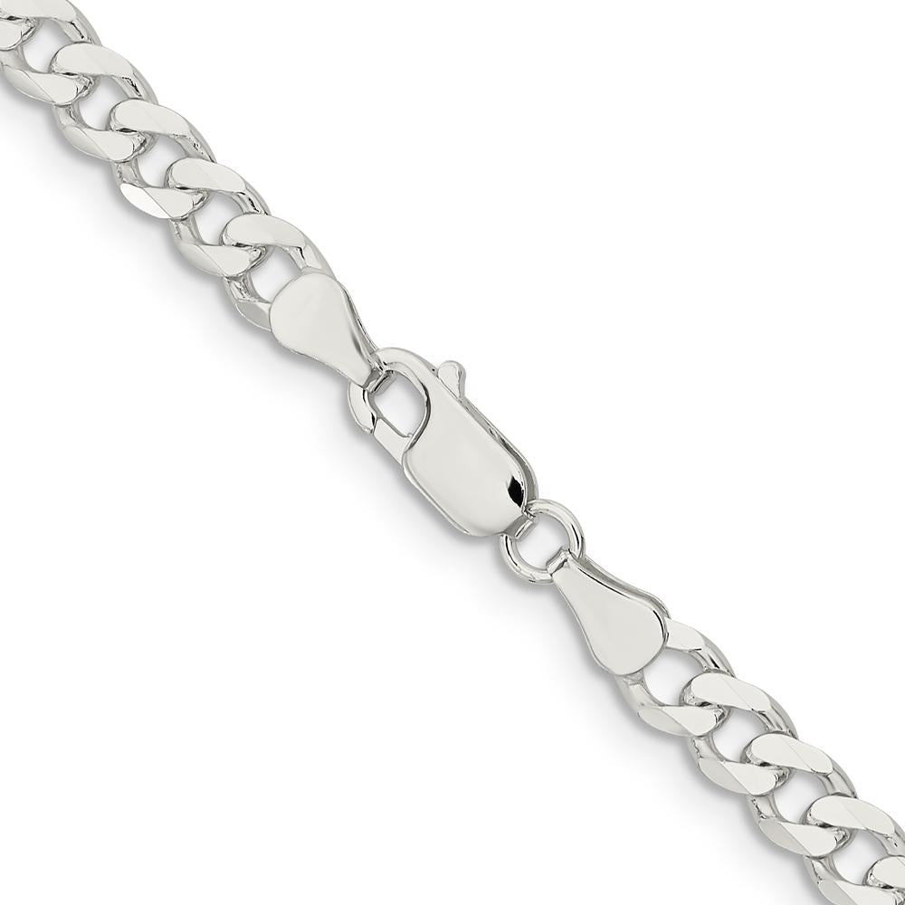 Sterling Silver 28" Polished Curb Chain Necklace - 6mm Width by Lumare Gioia