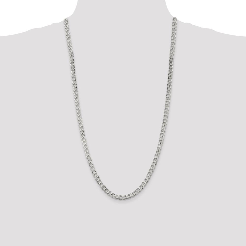 Sterling Silver 28" Polished Curb Chain Necklace - 6mm Width by Lumare Gioia