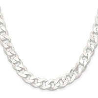Sterling Silver 28" Polished Curb Chain with Lobster Clasp - 9.3mm Width by Lumare Gioia