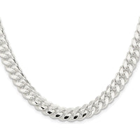Sterling Silver 28" Polished Domed Curb Chain - 9mm Width by Lumare Gioia