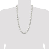 Sterling Silver 28" Polished Domed Curb Chain Necklace - 10.5mm Width by Lumare Gioia