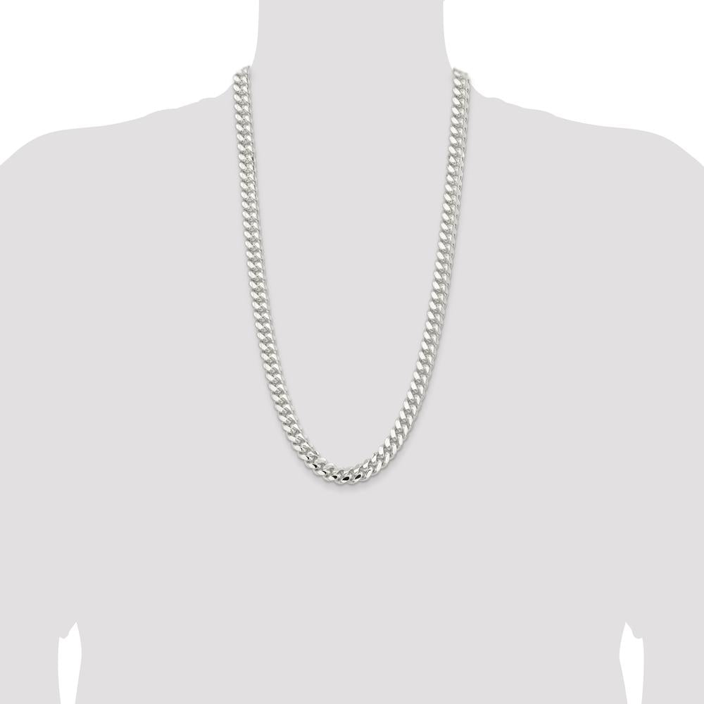 Sterling Silver 28" Polished Domed Curb Chain Necklace - 10.5mm Width by Lumare Gioia